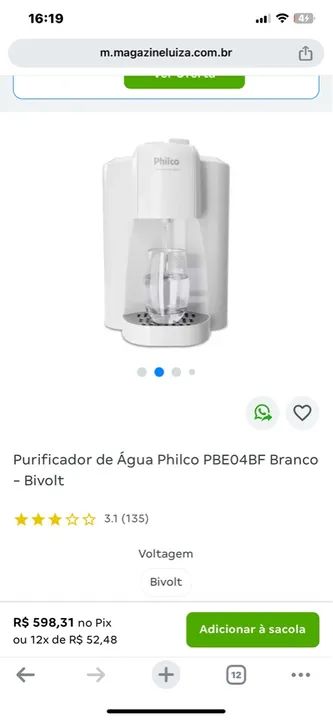 Purificador de Água Philco PBE04BF Branco Bivolt - Foto 2