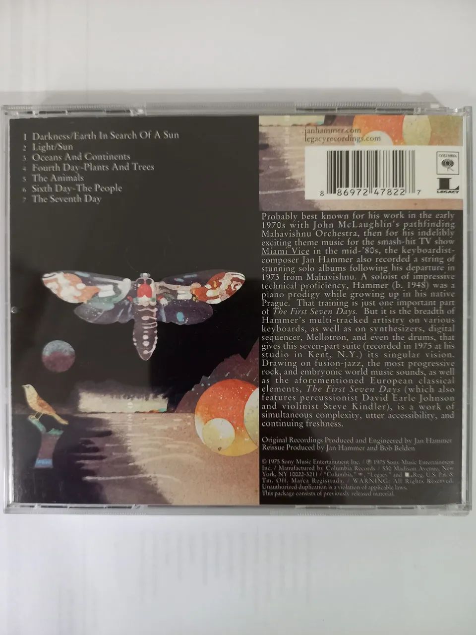 CD Jan Hammer - The First Seven Days - Importado  - Foto 3