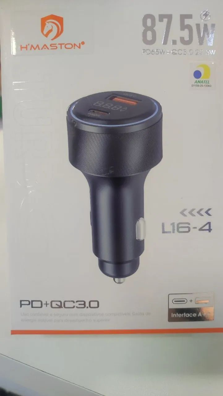 Carregador veicular turbo 