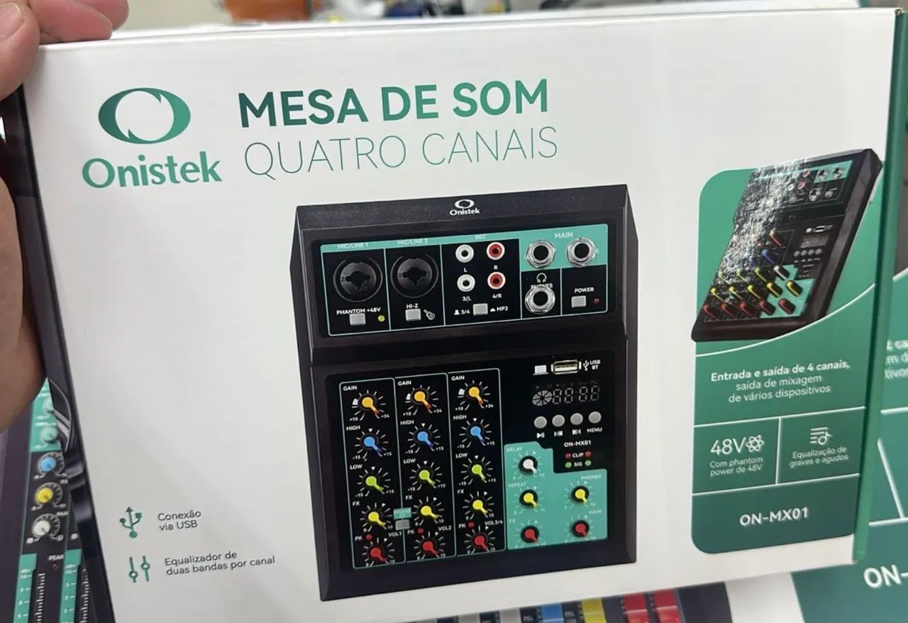Mesa de Som Onistek 4 Canais - ON-MX01