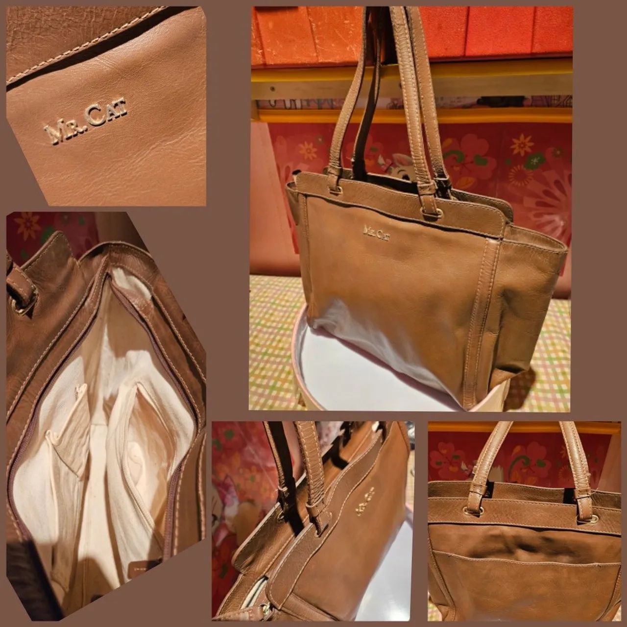 Bolsa de Ombro Mr. Cat Marrom - Foto 3