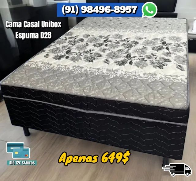 CAMA DE CASAL UNIBOX DE ESPUMA D28