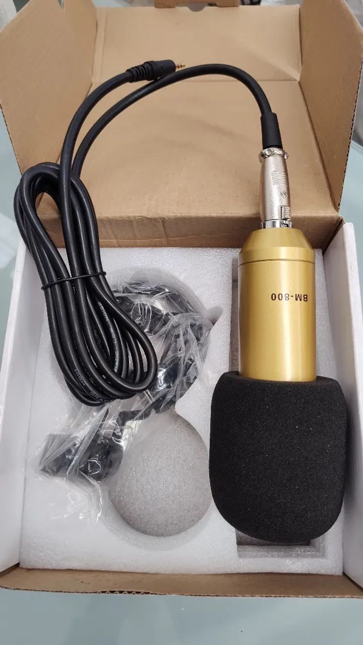 Microfone BM800 Condensador Dourado - Foto 2