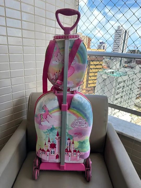 Bolsa escolar Infantil Princesa - Rosa - Foto 2