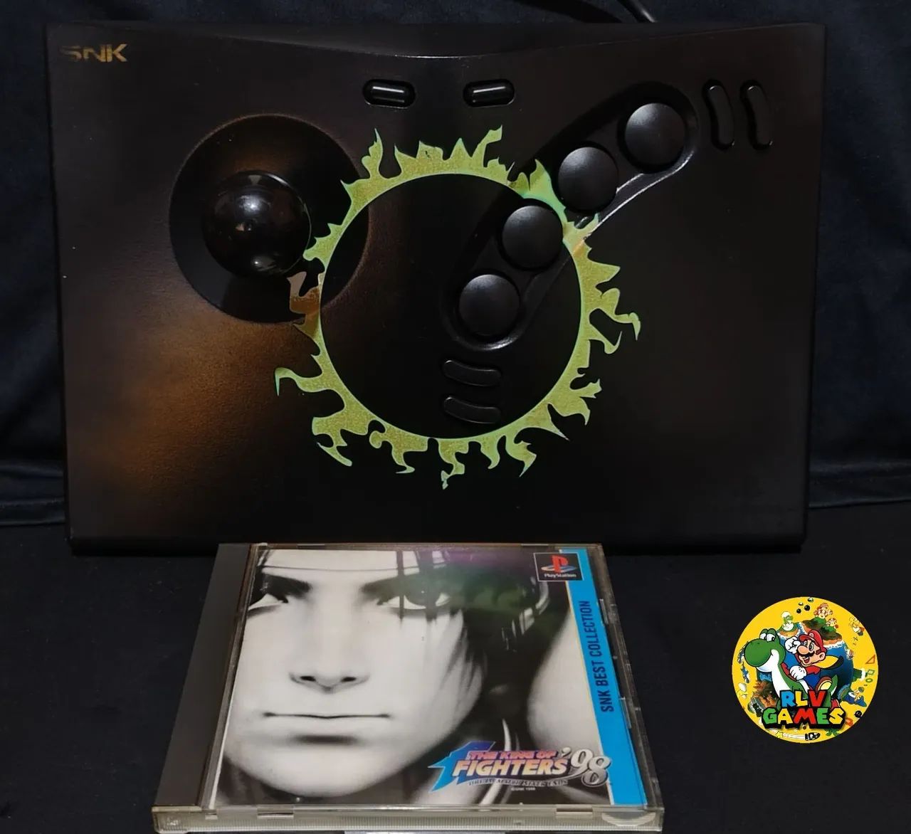 Controle Arcade Playstation 2 modelo NeoGeo + KOF 98 japonês 
