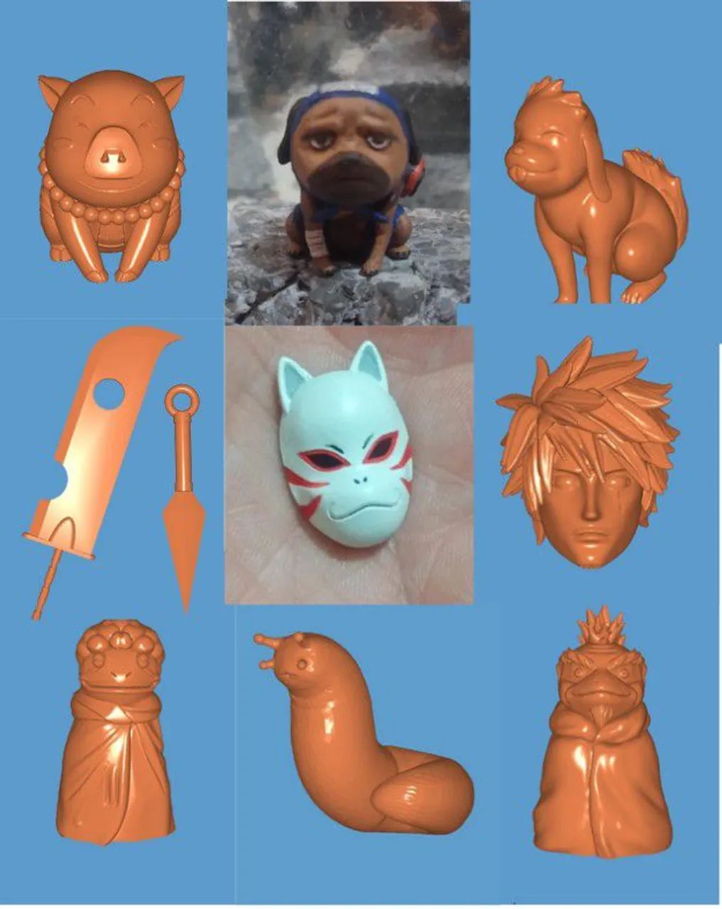 Impressões 3D acessórios de animes, filmes, séries etc... 