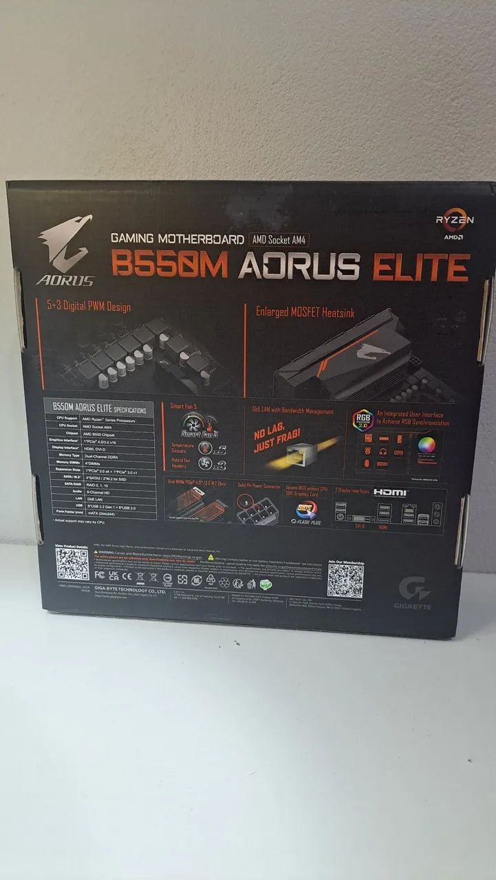 Caixa vazia | Placa-mãe Gigabyte B550M Aorus Elite - Foto 2