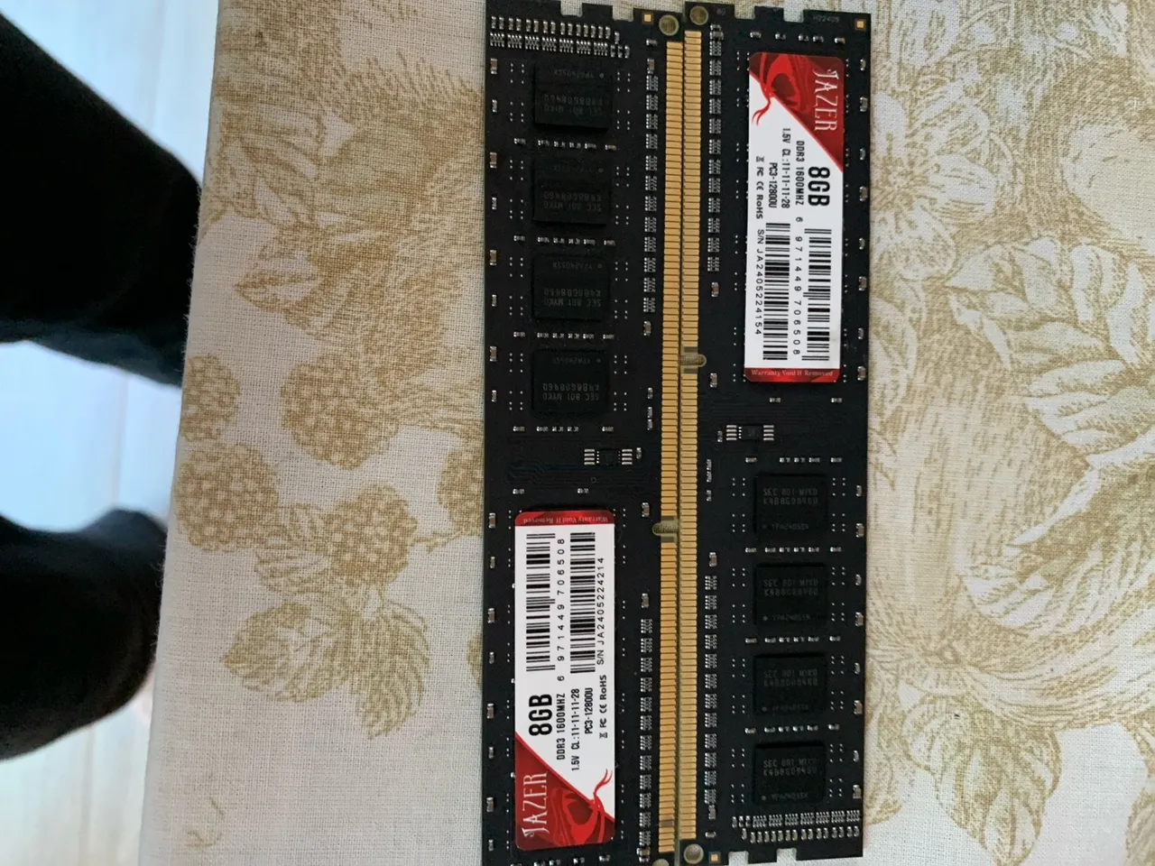 Memória RAM Jazer DDR3 8GB 1600MHz