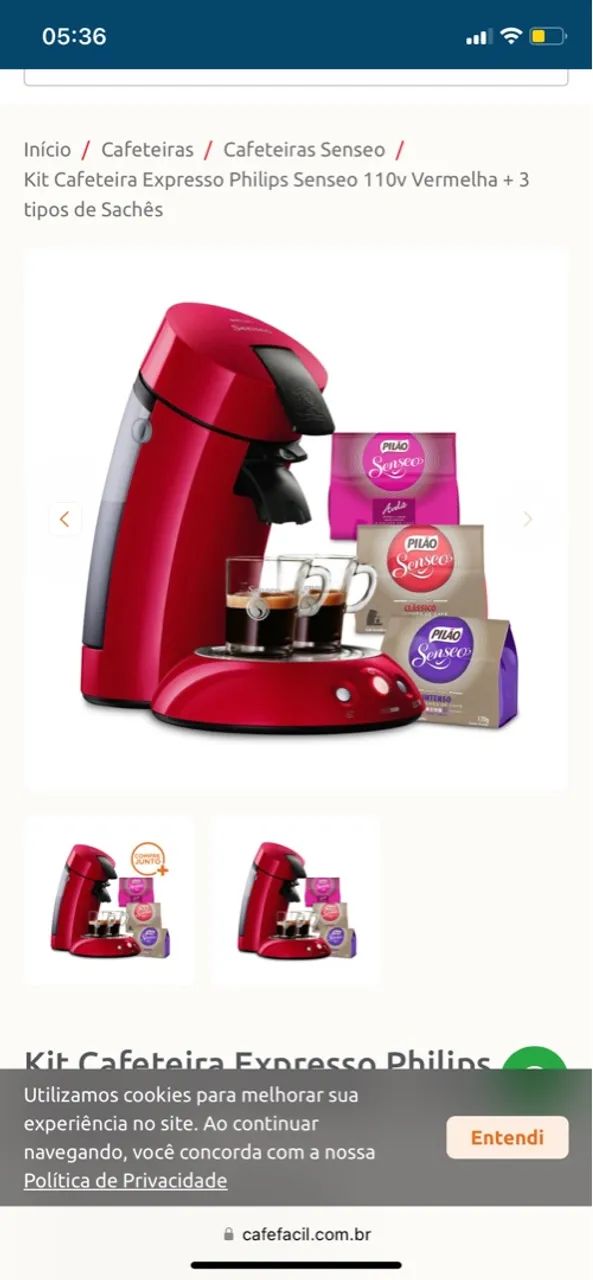 Cafeteira Expresso Philips Senseo Vermelha - Foto 2