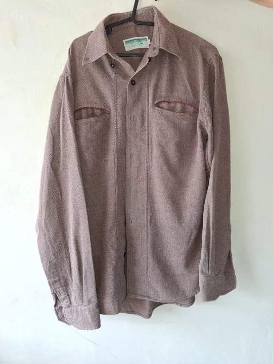 Camisa social BUFREM marrom de algodão. TAMANHO G. MASCULINA.