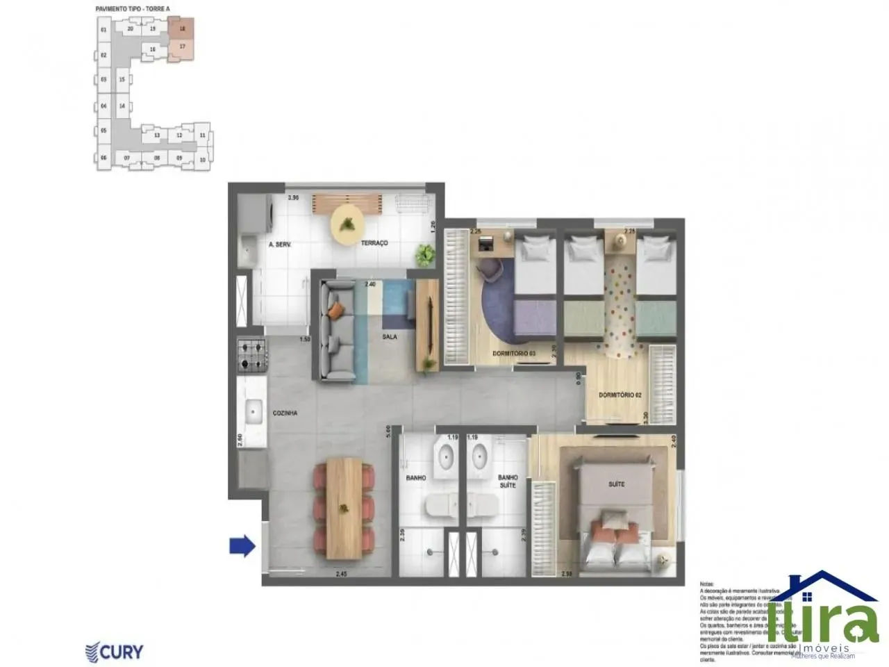 Apartamento A Venda de 56m², 3 Dormitorios Sendo 1 Suite No Condominio Like Campo Limpo