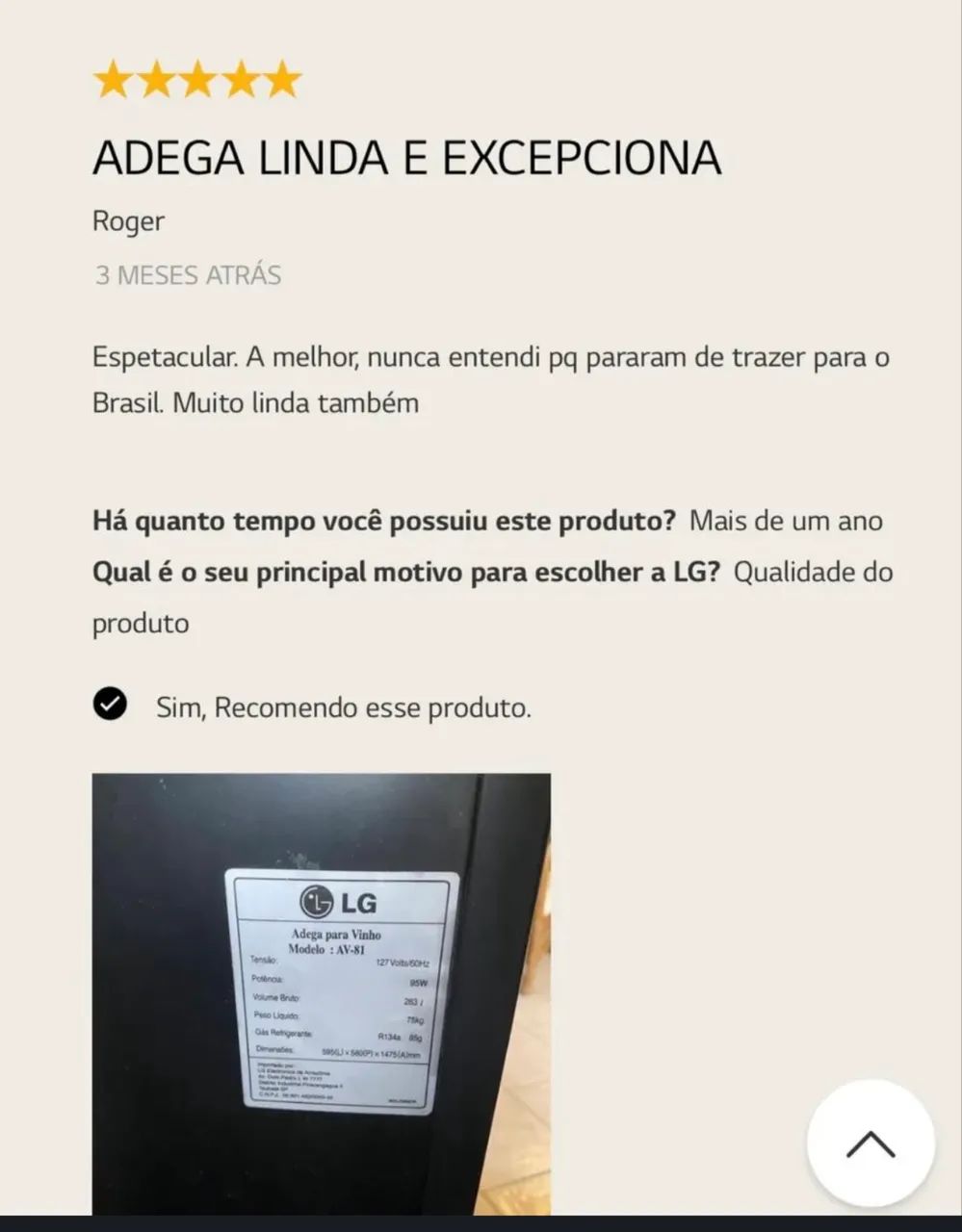 Vendo Adega LG AV-41, em excelente estado, funcionando perfeitamente e com pouco uso. - Foto 5