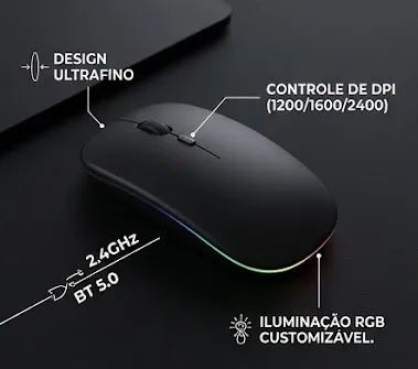 Mouse Sem Fio B-Max BM-615 - Bateria Recarregável e Bluetooth - Foto 3