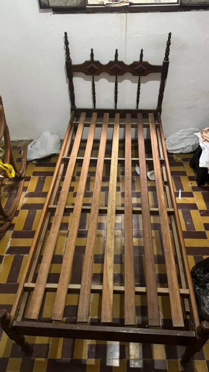 Cama solteiro vintage antiga - Foto 2