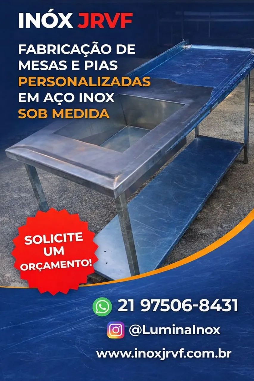 Bancada com cuba inox 
