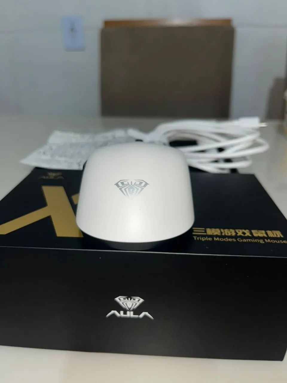 Mouse Gamer AULA X9 Triple Modes Branco - Foto 5