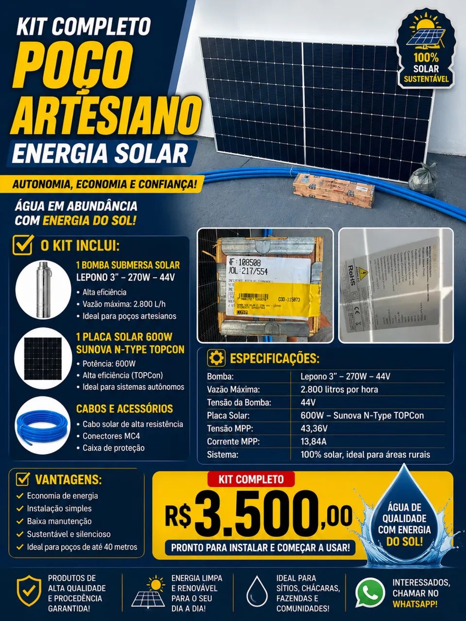  Vende-se kit para poço artesiano  - Foto 4
