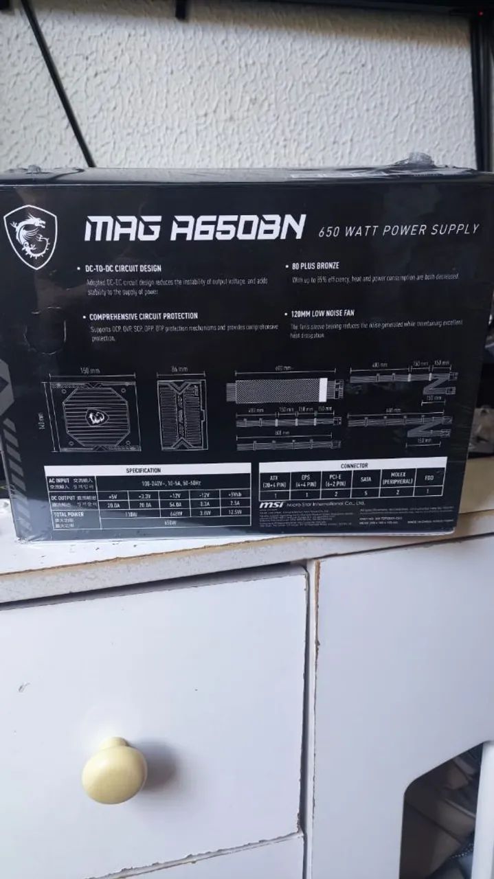Fonte 650 whats msi lacrada - Foto 2