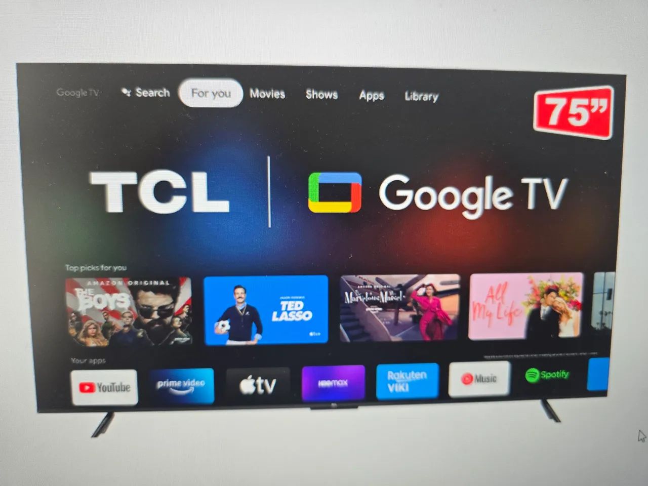 SMARTV TCL 75" SÓ PEÇAS ( TELA QUEBRADA)