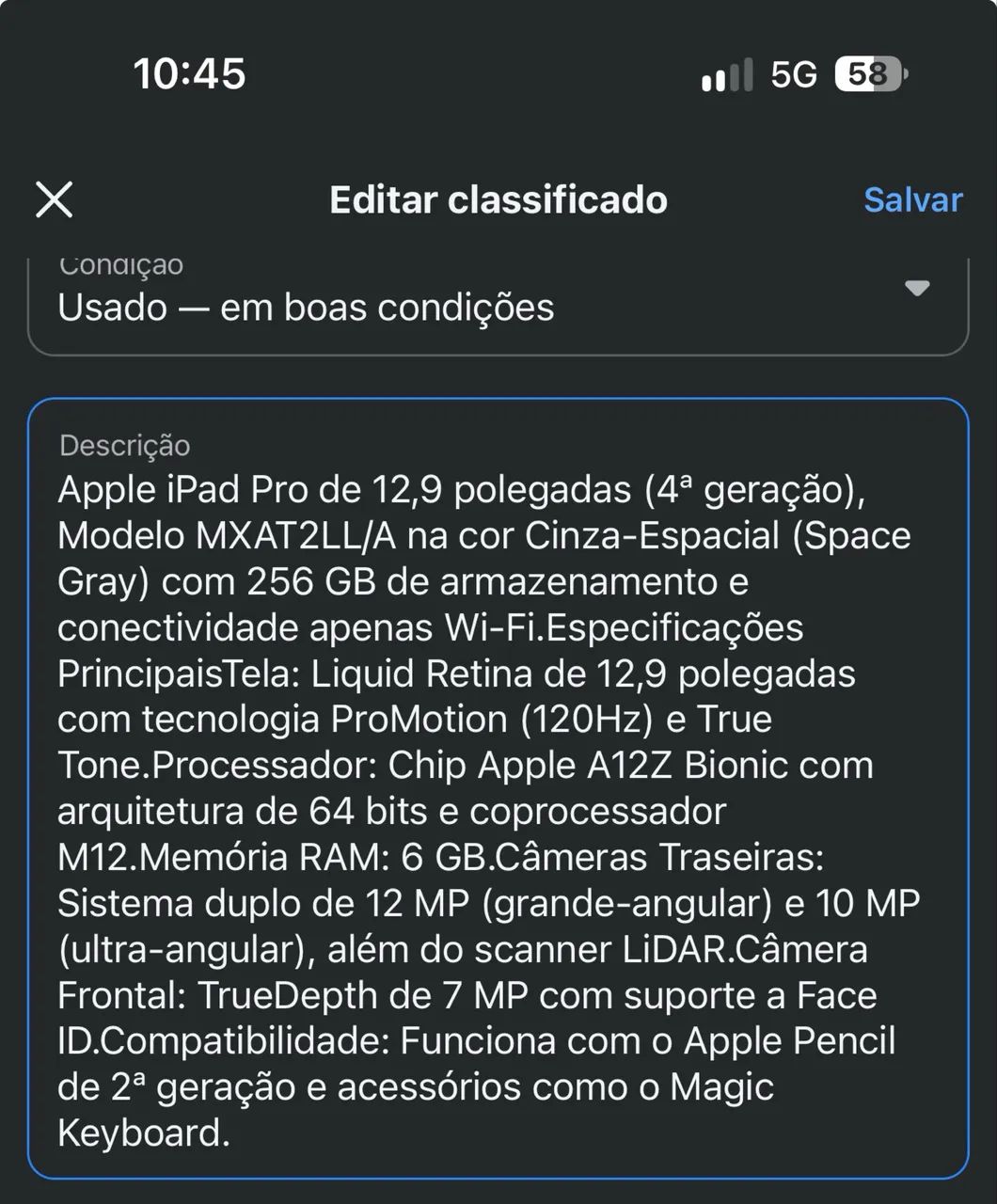 iPad Pro 12,9 polegadas (4a geração) - Foto 2