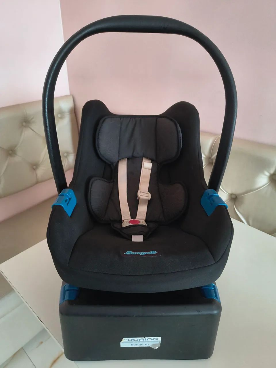 Bebê conforto Burigotto Touring + suporte veicular  - Foto 2