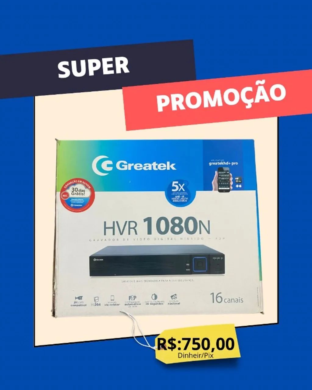 Gravador DVR Greatek 16 Canais 