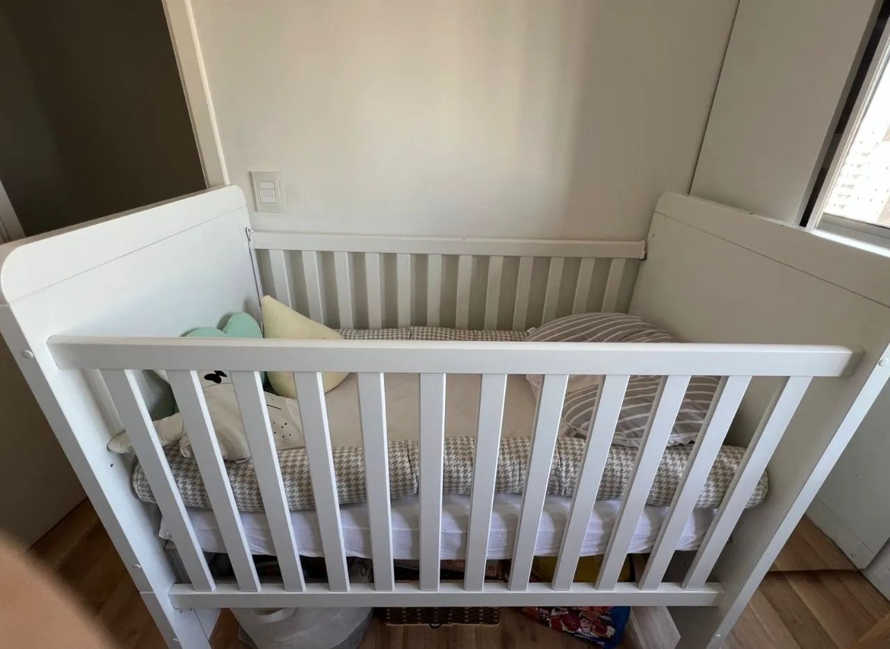Berço Penélope Matelassê 100% MDF - vira minicama - R$ 300 - Foto 4