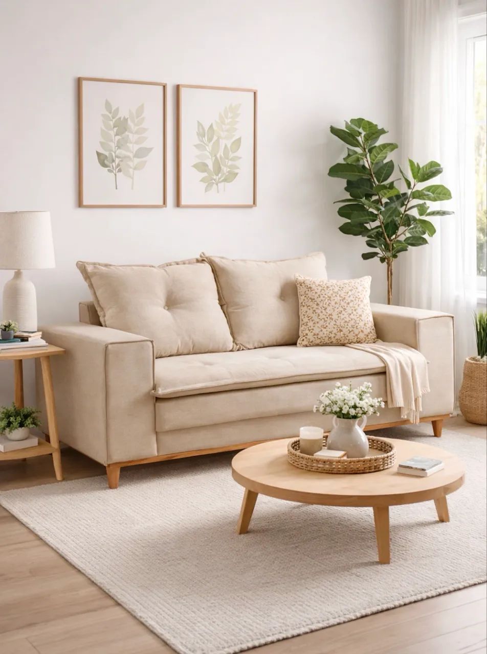 Sofá Living Caparao 1,60m de Largura Linho Entrega Rápida - Foto 3