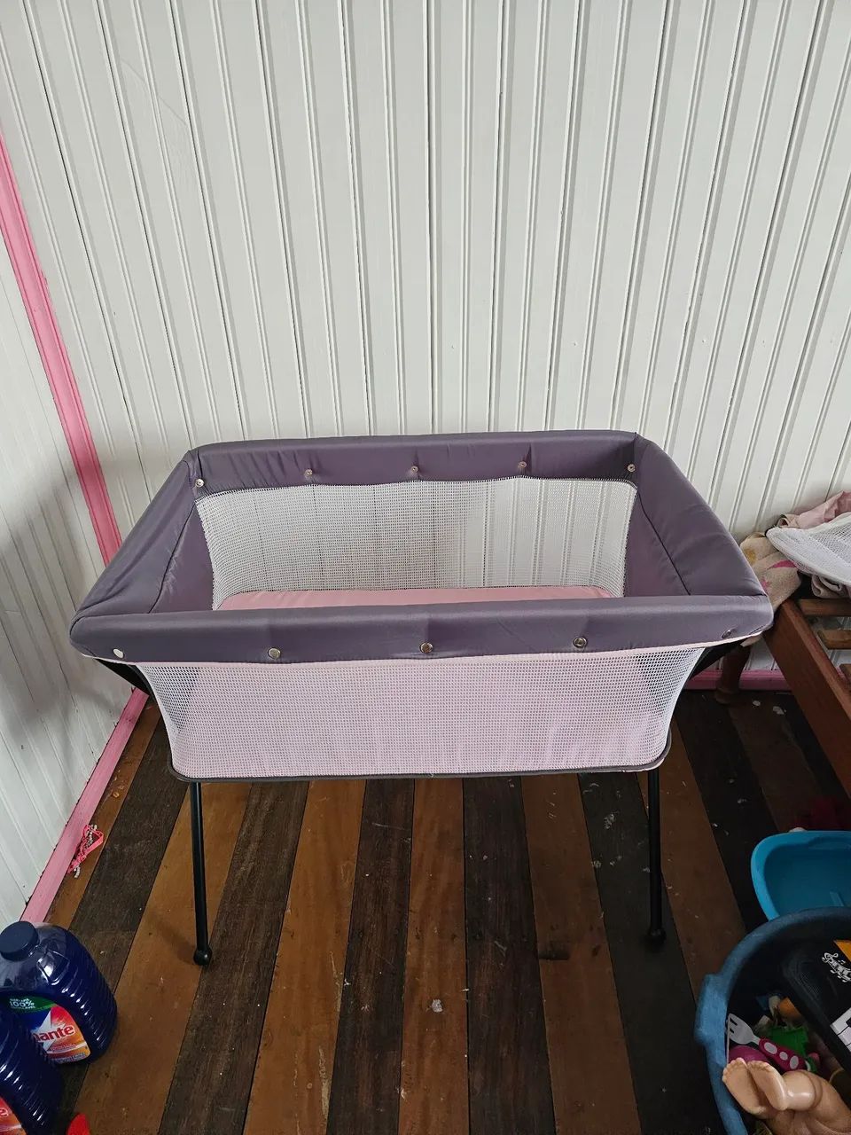 Berço co-leito até 9 kg + ninho redutor de berço Rosa