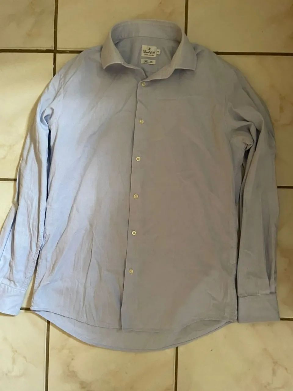 camisa azul macia feminina