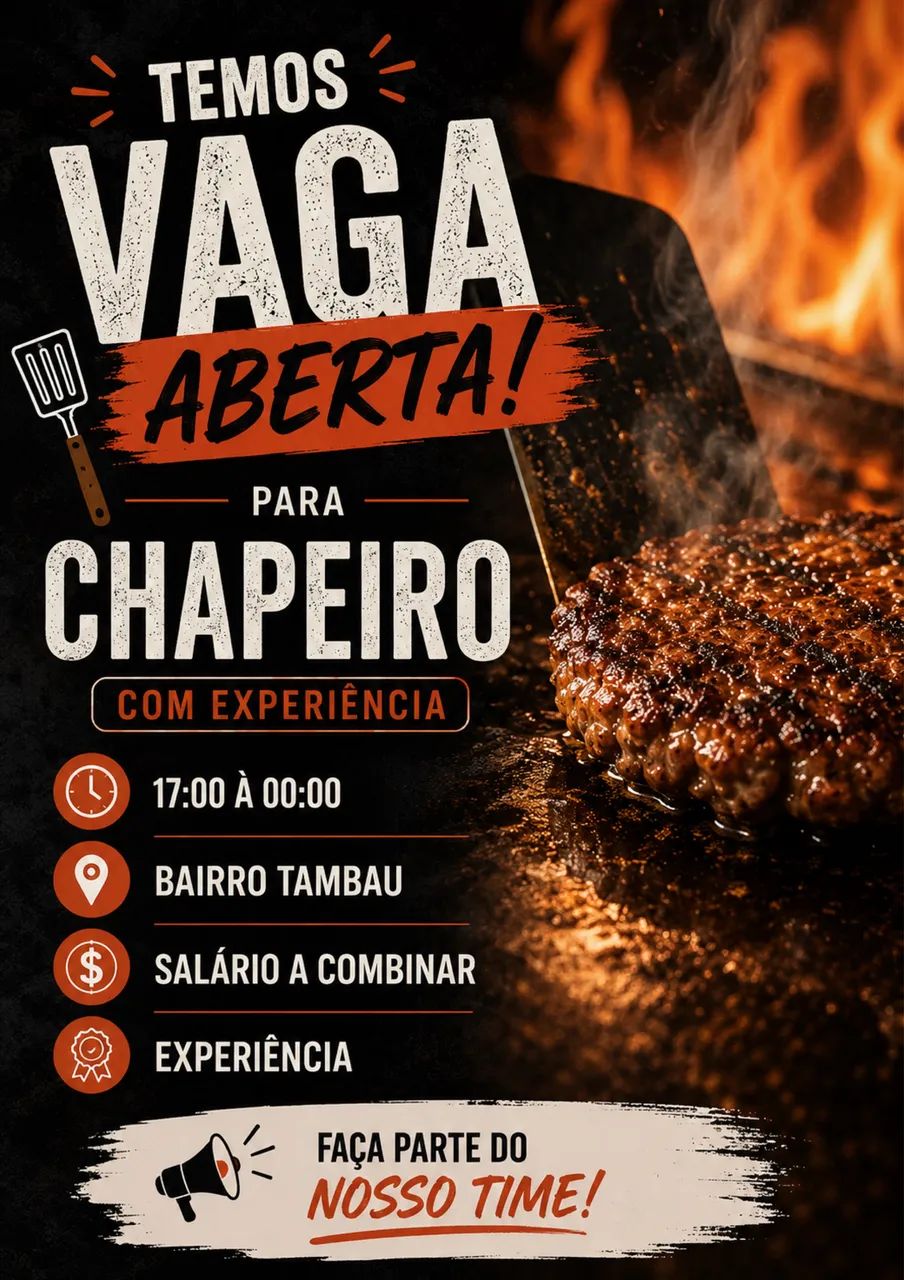 Vaga para chapeiro em tambau 