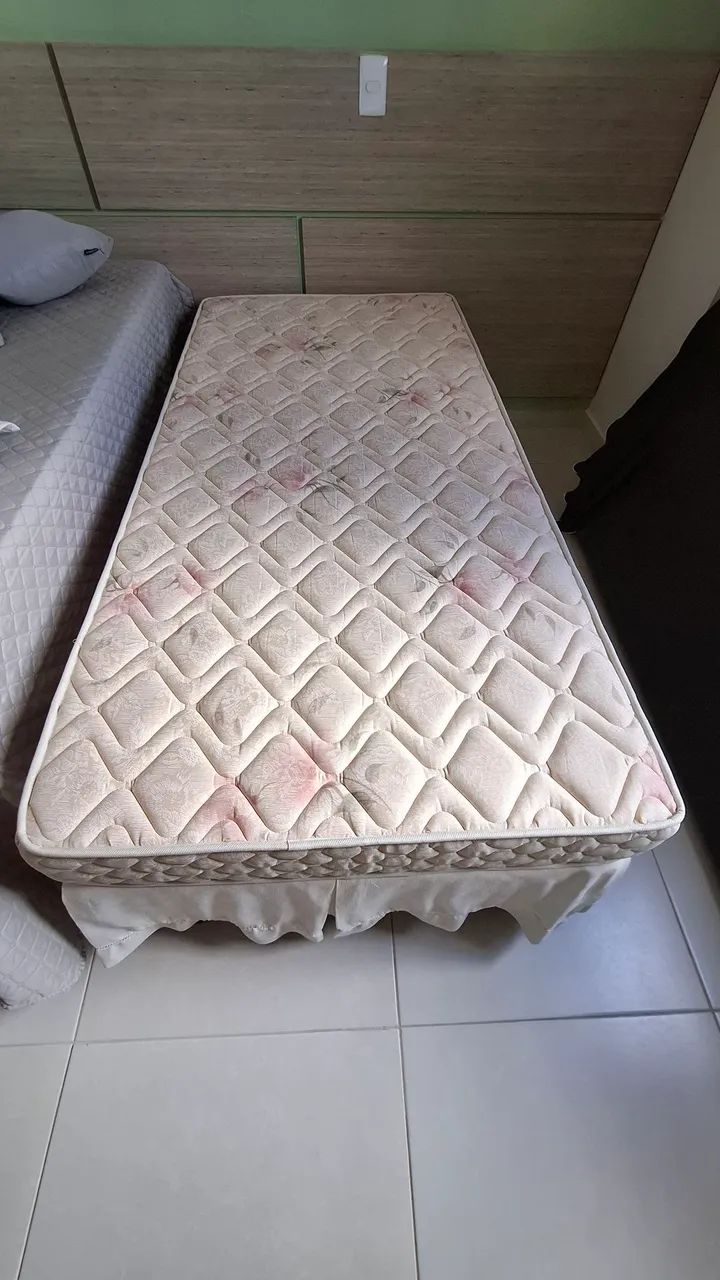 Cama box e auxiliar e colchão solteiro  - Foto 3