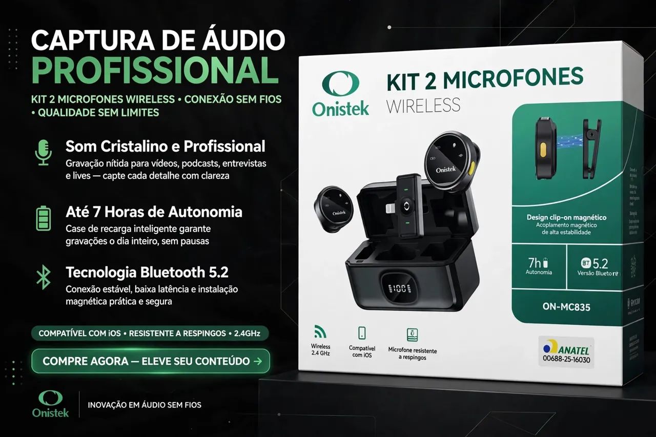 Microfone de lapela profissional