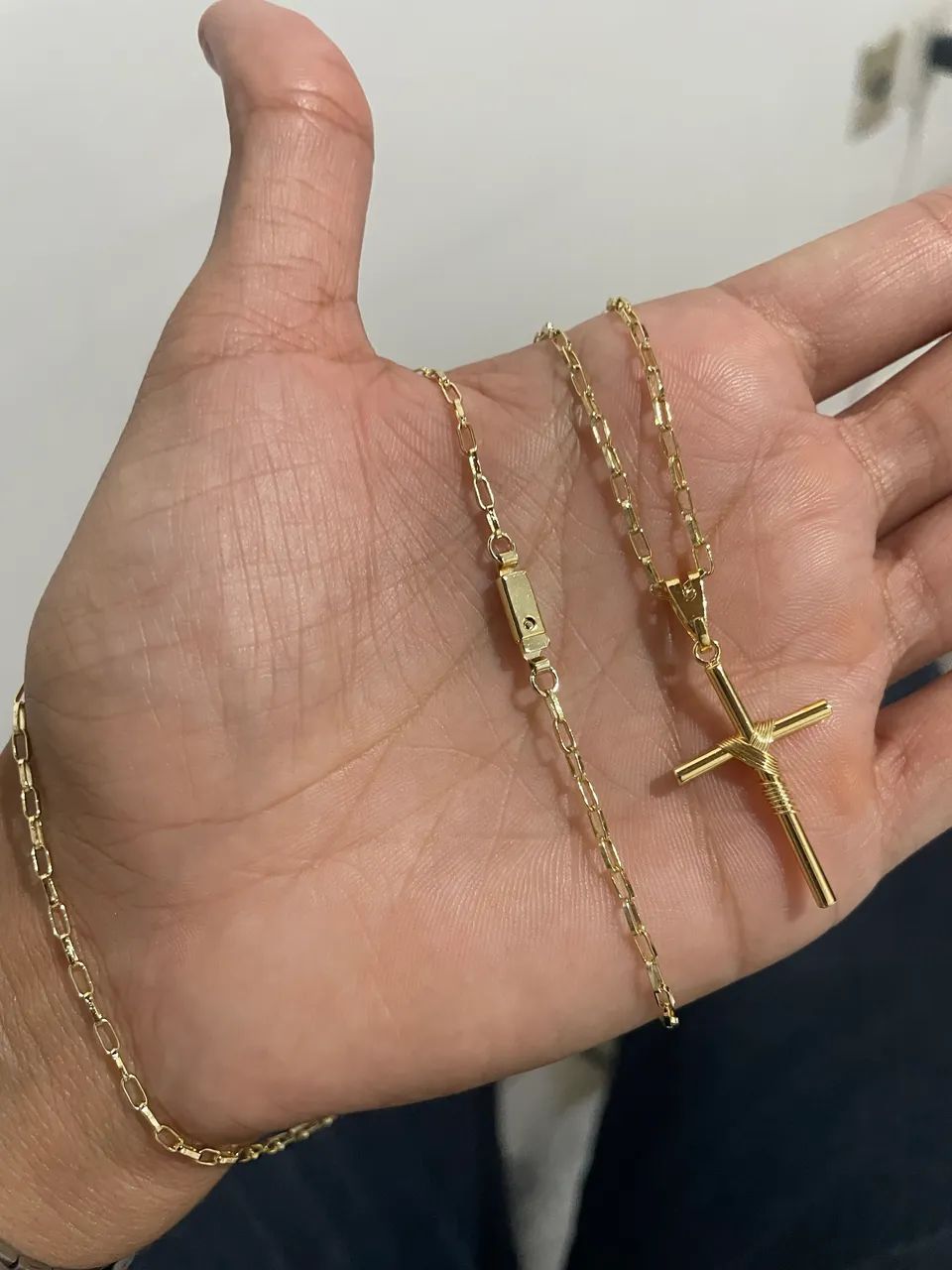 Corrente + pingente banhado a ouro 18k - Foto 2