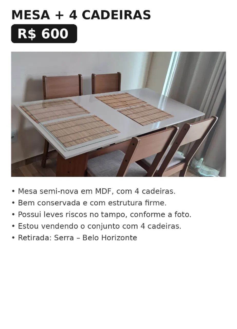 Produtos a venda