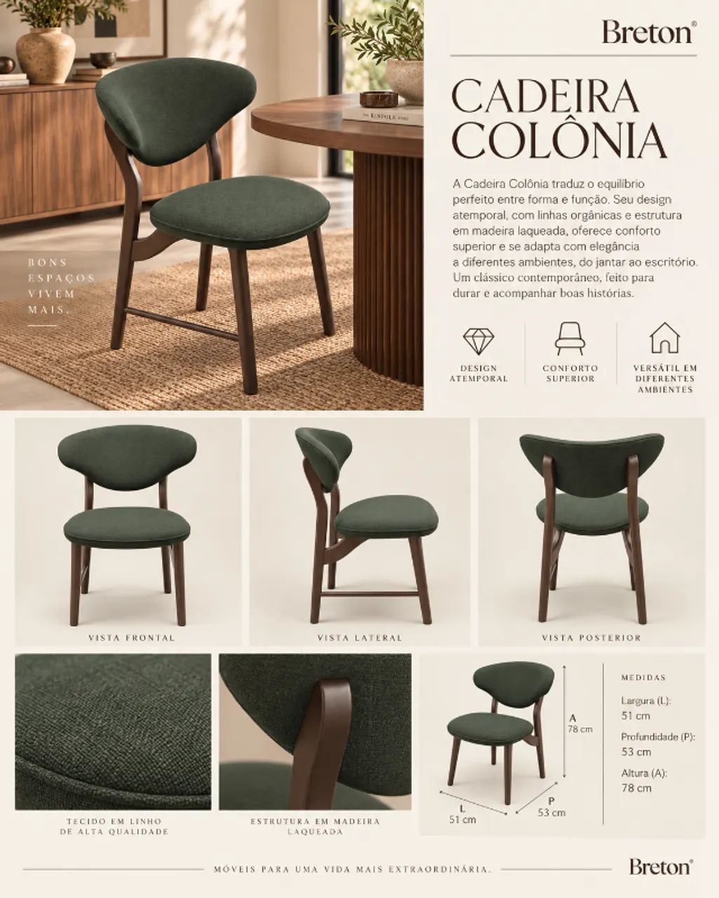 Cadeira COLÔNIA - Breton (NOVA) - Foto 3