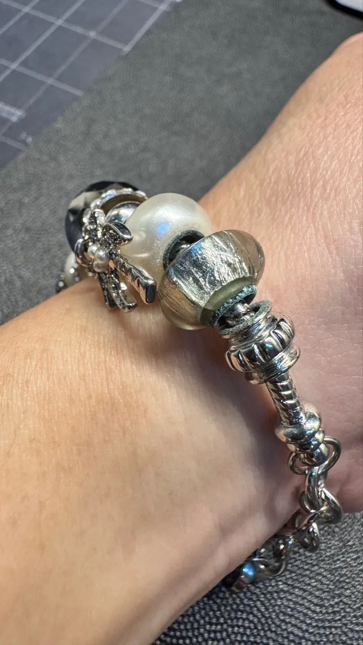 Pulseira bella perlina berloques prateada - Estilo Pandora - Foto 3