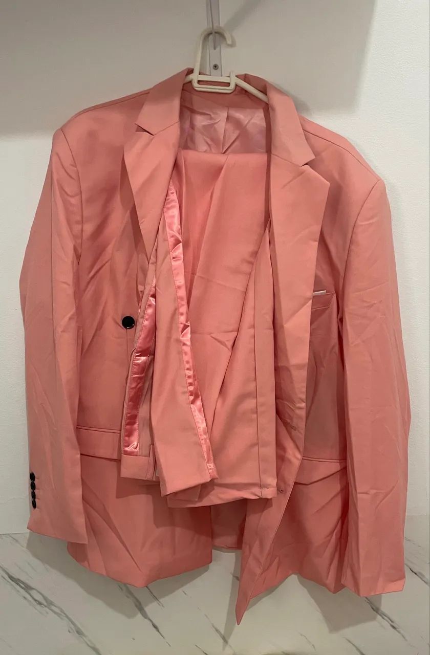 Terno masculino cor de rosa - Foto 3