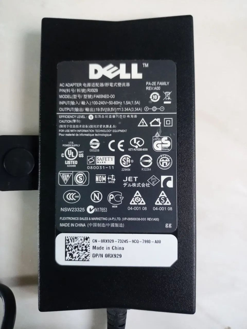 Fonte Notebook Dell 65W 