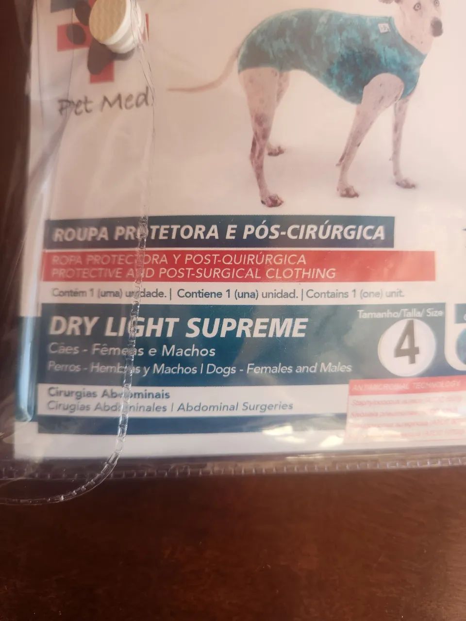 Roupa pós cirurgica P cachorro