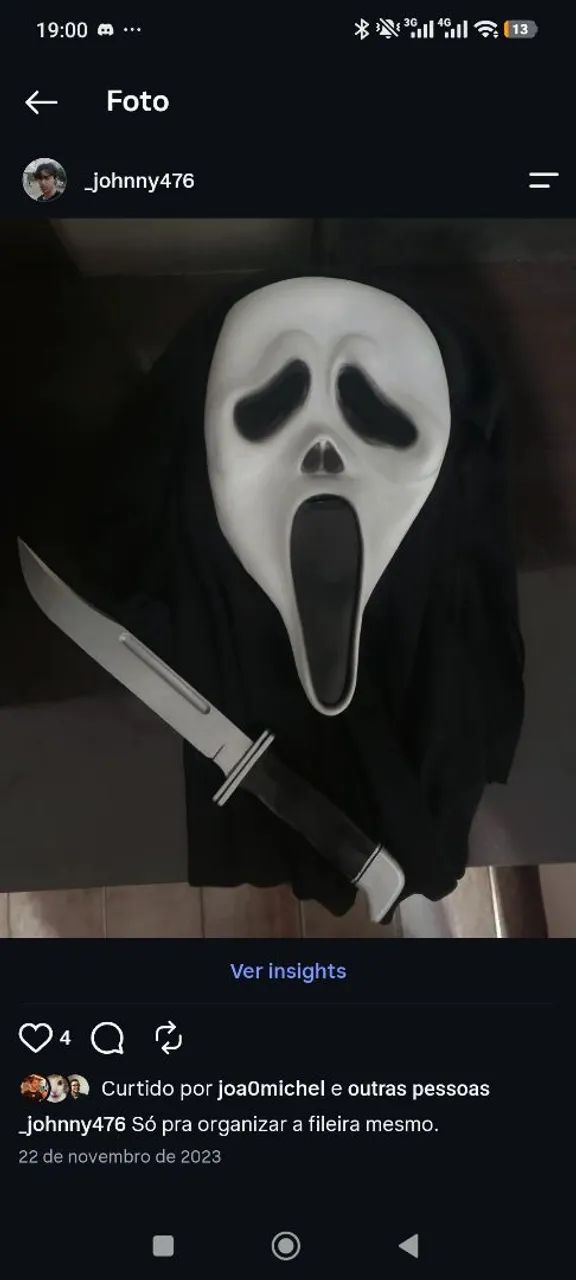 Faca(30cm) buck 120 ghostface réplica 