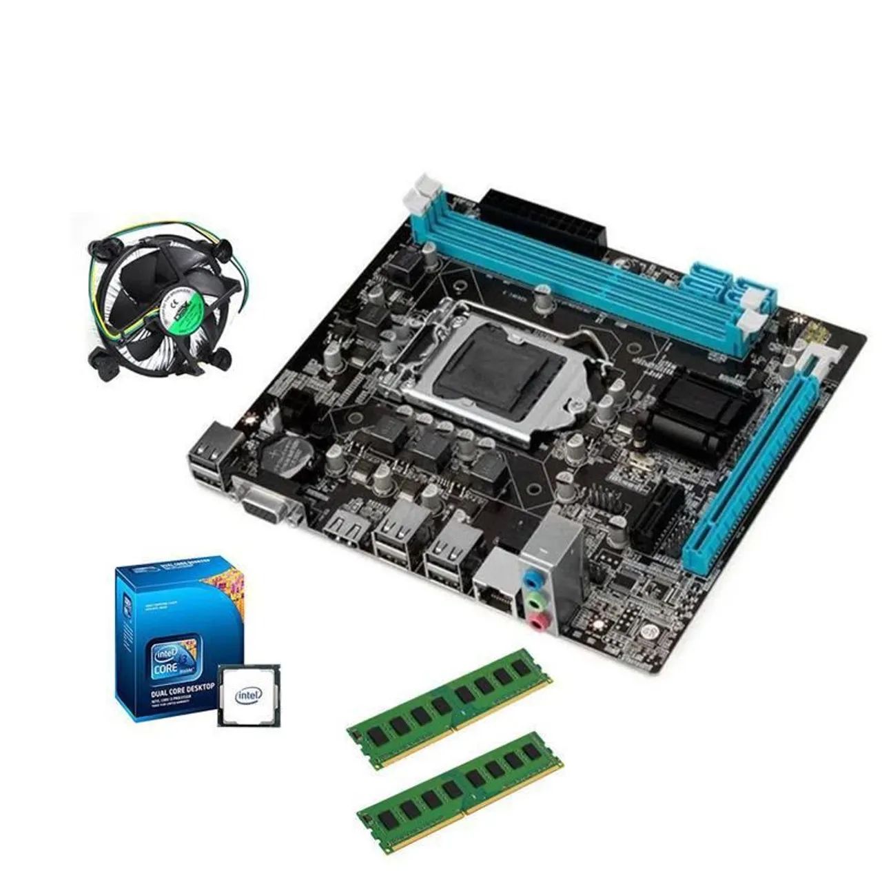 Kit placa mãe 1156 processador i3 4 gb de memória com espelho 