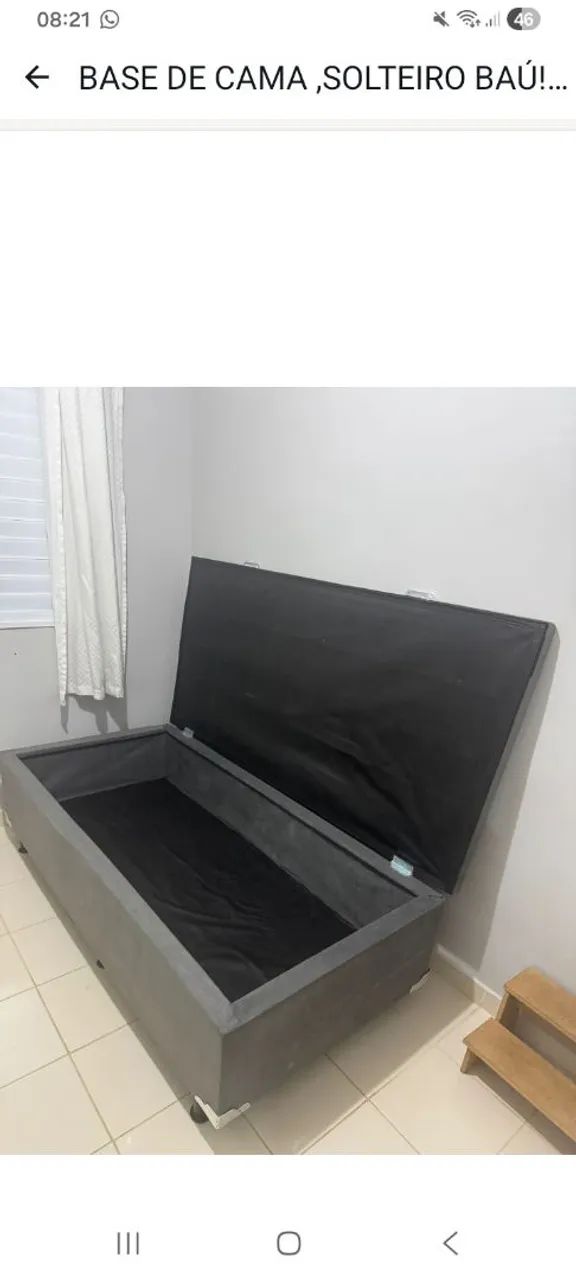 Base de cama bau de solteiro 