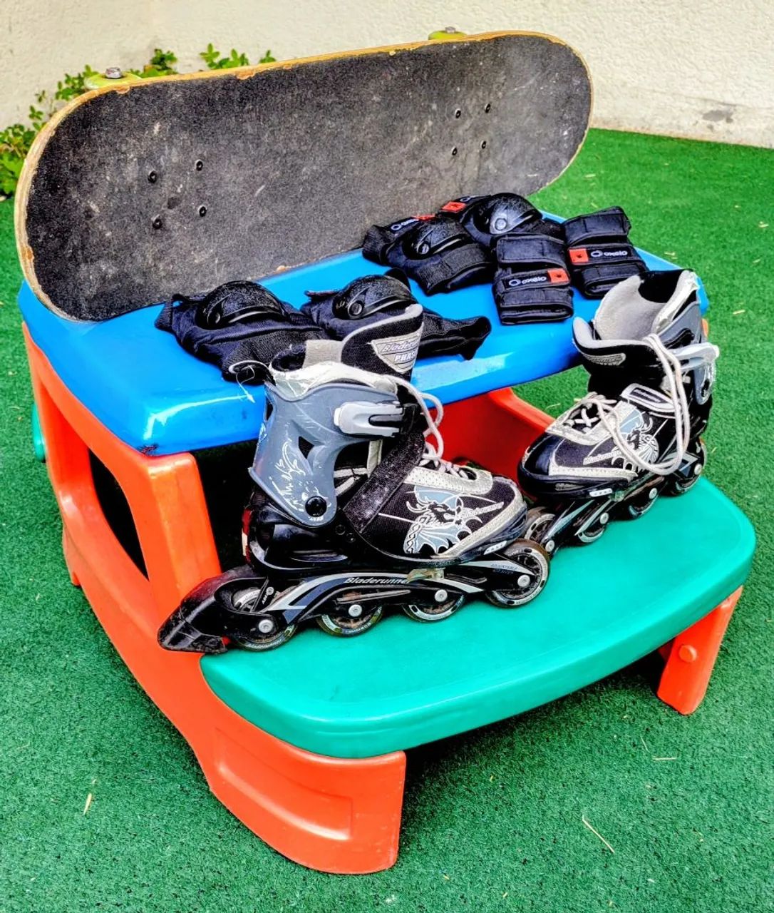 Patins InLine + kit de Proteção  - Foto 4