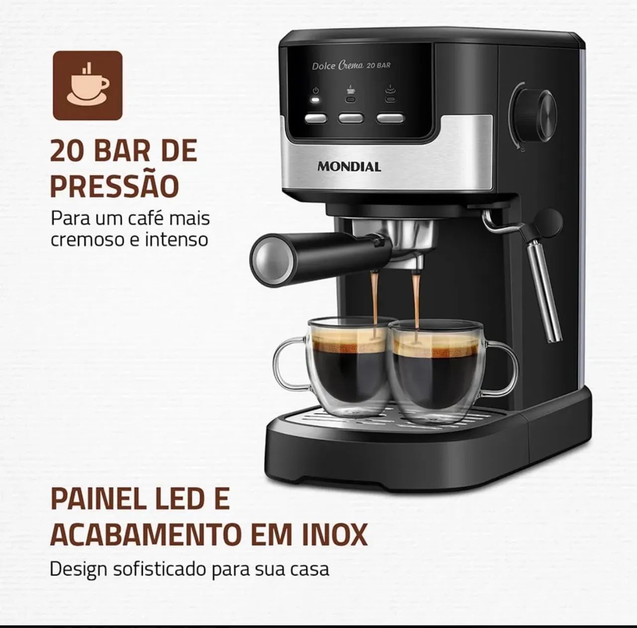 Cafeteira Espresso Mondial Dolce Crema 20 Bar - 110V - Foto 2
