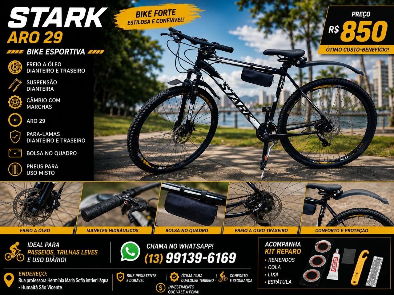 Bicicleta Stark Aro 29 - Preta, usada.