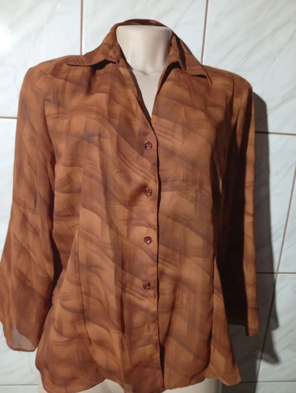 Camisa Social Marrom