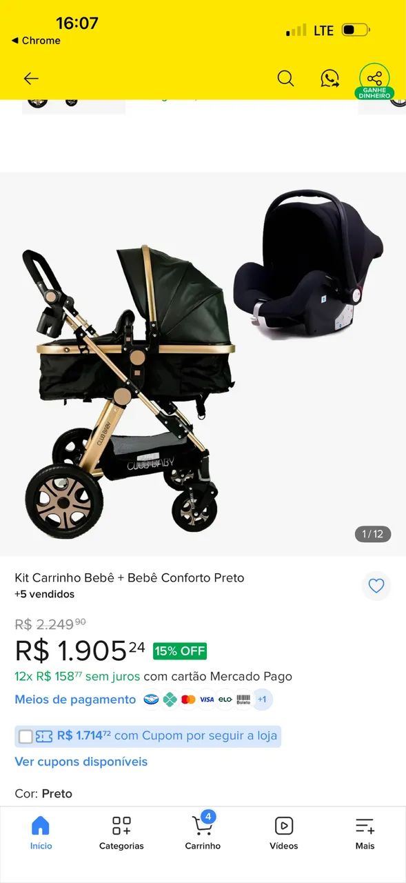 Carrinho de bebê Moisés 3 em 1  - Foto 5