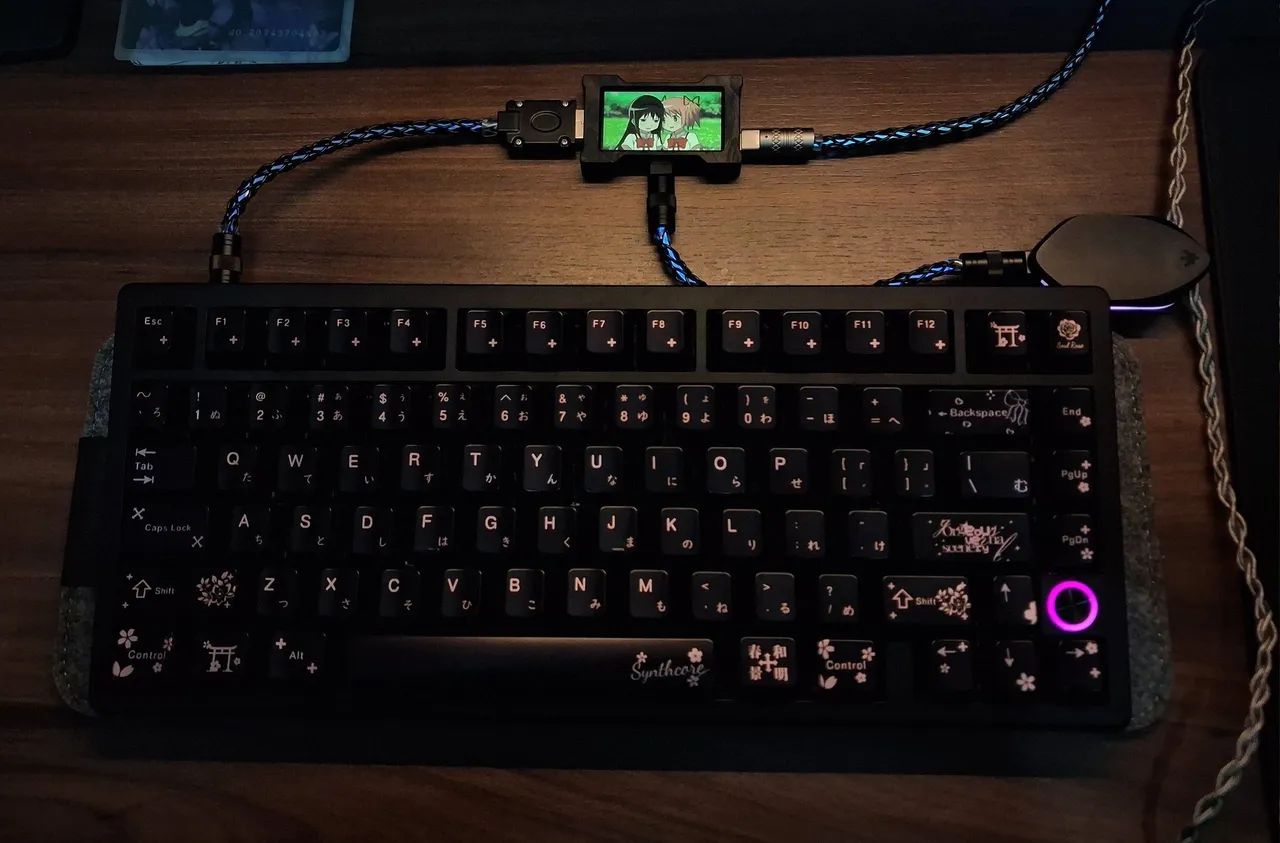 Keycaps Spring Flower Preto e Rosa