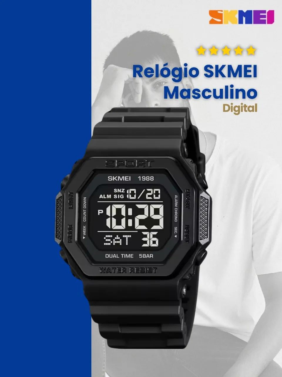 Relógio Digital Masculino - Foto 2